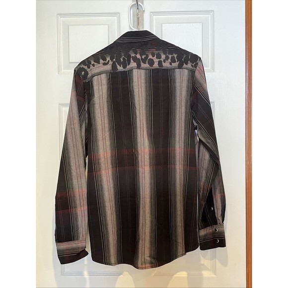 INC International Concepts Men's Pearl Snap Button Shirt Western Plaid Medium - Picture 3 of 11